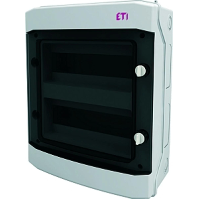 Caja de superficie 24 mod. Puerta transparente IP65 ECH-24PT-s