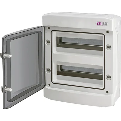 Caja de superficie 24 mod. Puerta transparente IP65 ECH-24PT-s