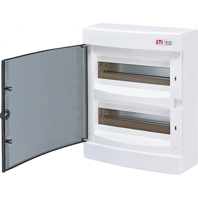 Caja de superficie 24 mod. Puertas transparentes ECT24PT-s