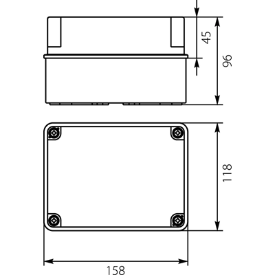 Caja hermética PH-2B.1 sin debilitamiento IP65