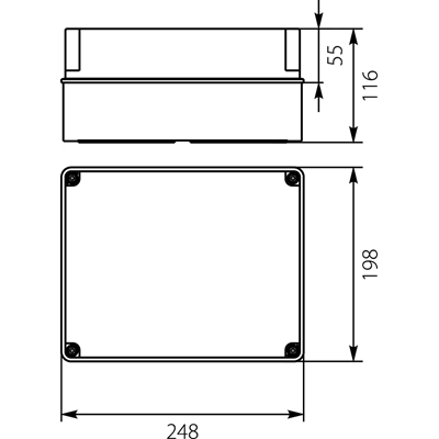 Caja hermética PH-4B.1 sin debilitamiento IP65