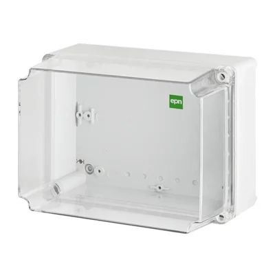 Caja industrial de montaje en superficie de 135x74x72 mm, IP 65 - gris/transparente