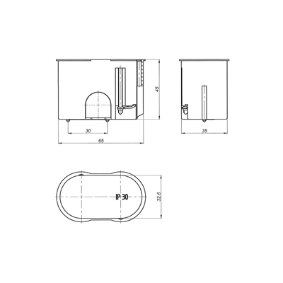 Caja instalación aplique para paredes vacías P2x32 fi2x32mm azul