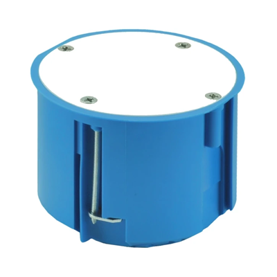 Caja para paredes vacías con tapa PV70 fi70mm azul