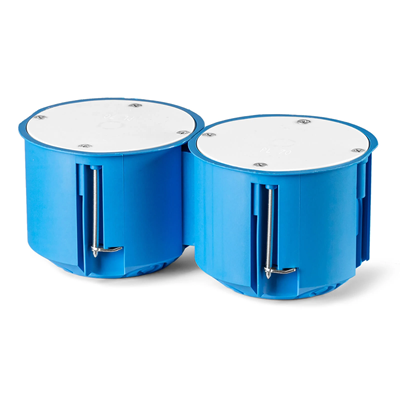Caja para paredes vacías con tapa PV70 fi70mm azul
