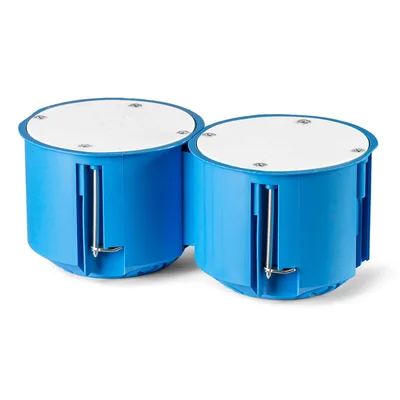 Caja para paredes vacías con tapa PV70 fi70mm azul