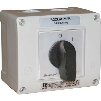 Cam switch 25A, L-O-R reversing switch, in OB13 housing