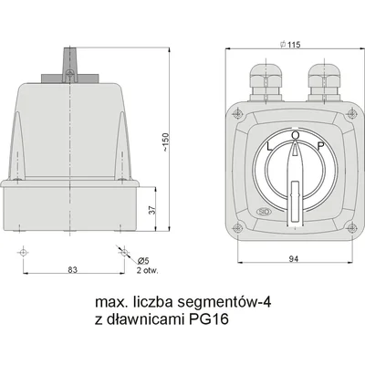 Cam switch Arc 16-43/5 Change of rotation direction L-0-P IP-65