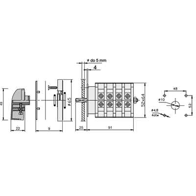 Cam switch arc 25-22 O-Y-∆ 3P 25A IP65