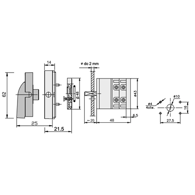 Cam switch arc E12-15 0-1 IP-65