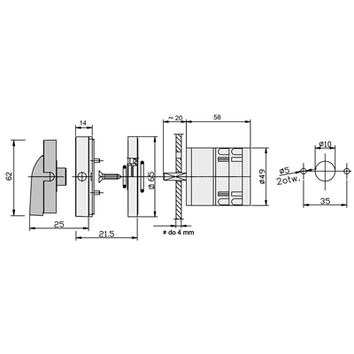 Cam switch ARC E16-15 IP65 for a padlock