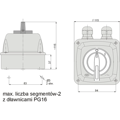 Cam switch in a housing Arch 40-13/5 IP-65