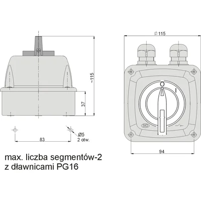 Cam switch in a housing Arch 40-13/5 IP-65