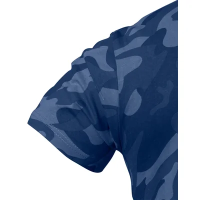 Camiseta de trabajo azul marino con estampado de camuflaje, talla L