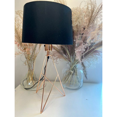 CAMPORALE Lampe de table E27 IP20 cuivre avec abat-jour noir