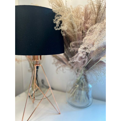 CAMPORALE Lampe de table E27 IP20 cuivre avec abat-jour noir