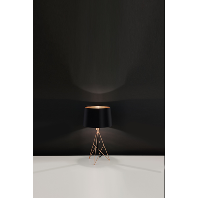 CAMPORALE Table lamp E27 IP20 copper with black shade