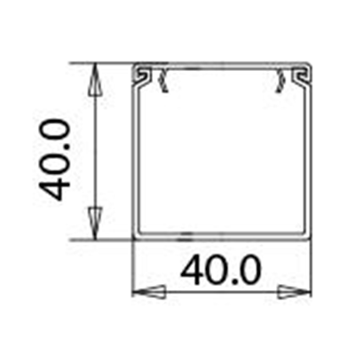 canal electrico PVC 40x40 blanco, 2m