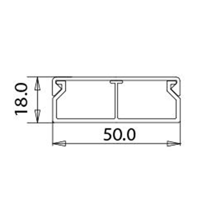 canal electrico PVC 50x18 blanco, con tabique fijo, 2 m