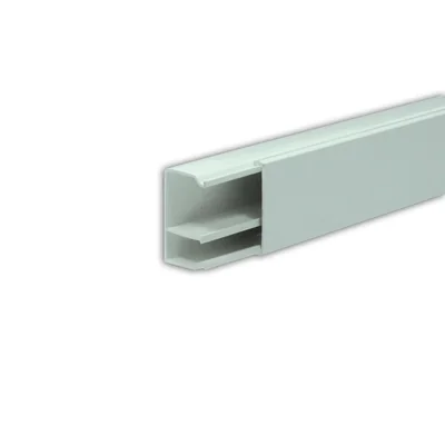 canal électrique PVC 50x30 blanc, avec une cloison fixe asymétrique, 2m