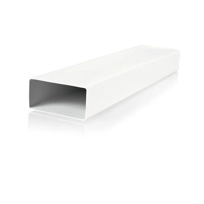 Canal plano 120x60mm, longitud 100cm, blanco