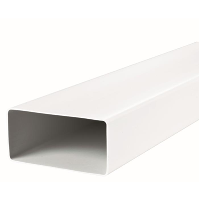 Canal plano 120x60mm, longitud 100cm, blanco