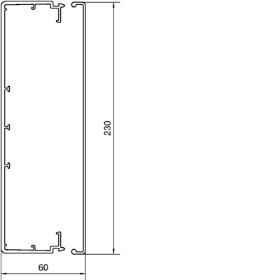 Canale per installazione elettrica in PVC 60x230mm bianco
