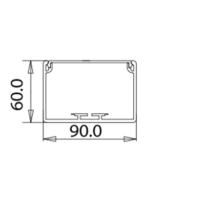 Canale sottodavanzale in PVC 90x60 bianco 2m