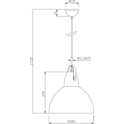 CANDE Hanging lamp E27 IP20 chrome