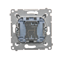 Candlestick switch (module) 16A 250V screw terminals silver (metallic)
