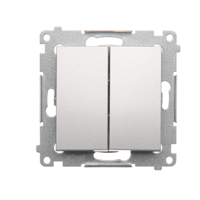 Candlestick switch (module) 16A 250V screw terminals silver (metallic)