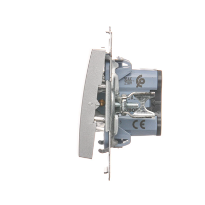Candlestick switch (module) 16A 250V screw terminals silver (metallic)