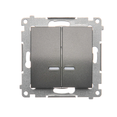 Candlestick switch with LED backlight and for the 230V version (module), metallic anthracite