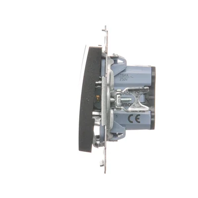 Candlestick switch with LED backlight and for the 230V version (module), metallic anthracite