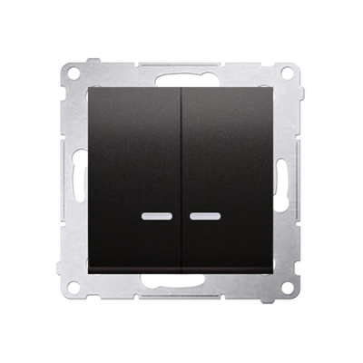 Candlestick switch with LED backlight and for the 230V version (module), metallic anthracite