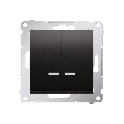 Candlestick switch with LED backlight and for the 230V version (module), metallic anthracite