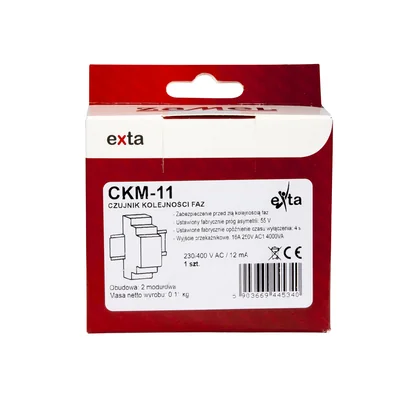 CAPTEUR DE SÉQUENCE DE PHASE ET DE PERTE DE PHASE NUMÉRIQUE, 16 A 2 MOD. TYPE : CKM-11