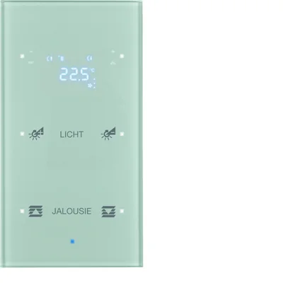 Capteur double TS KNX avec régulateur de température configurable verre aluminium
