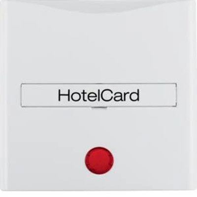 Capuchon adaptateur pour carte d'hôtel avec impression et lentille rouge, blanc brillant