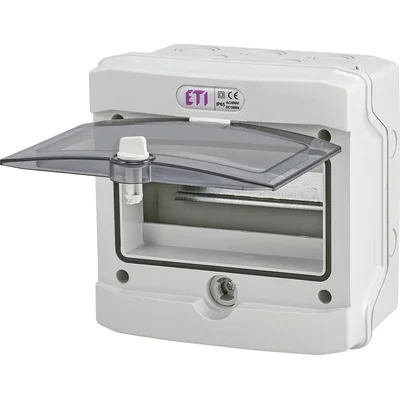 Carcasa de superficie 8 mod. Puerta transparente IP65 ECH-8G