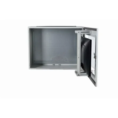 Carcasa hermética IP65 para monitor de hasta 24 pulgadas. Cristal templado. Dimensiones: 670 x 520 x 300 mm.