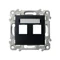 Carcasa recta para conector Keystone doble SZAFIR - Negro mate