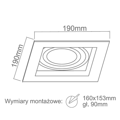 Cardo I Bianco White recessed ceiling lamp