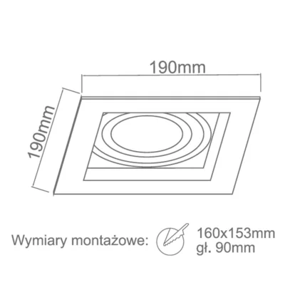 Cardo I Bianco White recessed ceiling lamp