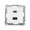 Cargador rápido USB tipo C+A Simon 55 WMDS-0041L2-111 de 5/9/12 V (módulo), 3,1 A, 5 V CC, 230 V; color blanco mate. Sustituto del modelo de fin de producción: TEC2CAQ.01/111