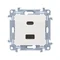 Cargador Simon 10 WC-EC2CAXXX-01-11x 2xUSB C+A (módulo), Σ3.1 A CARGA RÁPIDA, 5V CC, 230V; blanco. Sustituto del modelo de fin de producción: CEC2CAQ.01/11