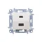 Cargador Simon 10 WC-EC2CAXXX-01-11x 2xUSB C+A (módulo), Σ3.1 A CARGA RÁPIDA, 5V CC, 230V; blanco. Sustituto del modelo de fin de producción: CEC2CAQ.01/11
