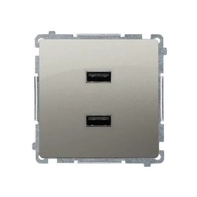 Cargador SIMON BASIC 2xUSB 2.1A 5V DC 230V satinado