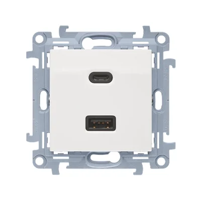 Cargador USB C+A Simon 10 WC-EC2CAQXX-01-11X (módulo), 30 W, 230 V; blanco