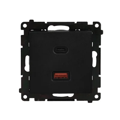 Cargador USB C+A Simon 55 WMDS-0042L2-149 (módulo), 30 W, 230 V; Negro mate